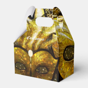 Golden Mardi Gras Masken Gable Favor Box Geschenkschachtel