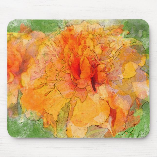 Golden Marigold Blume Mousepad (Vorne)