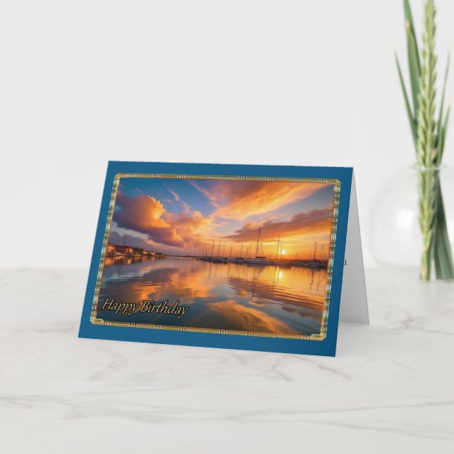 Golden Marina Men's Birthday Card Karte (Vorderseite)