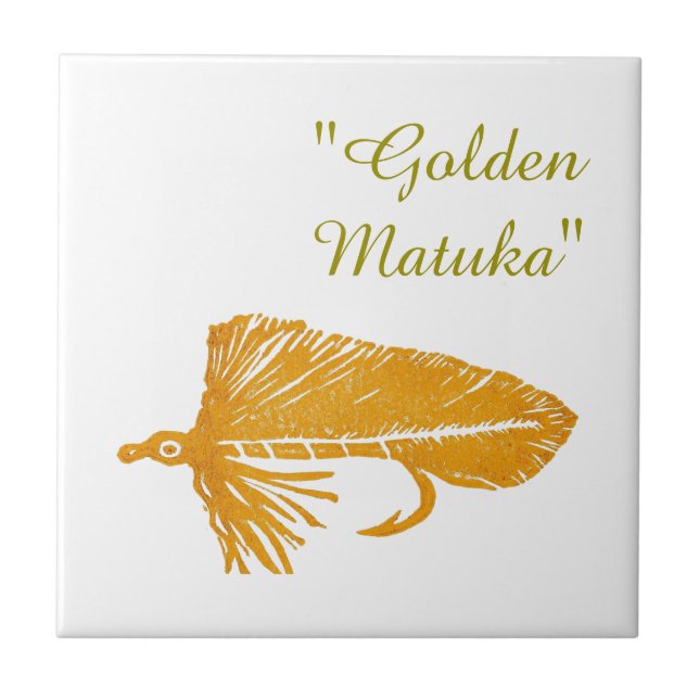 "Golden Matuka" Streamer Forellenfliege Fliesen. Fliese (Vorderseite)