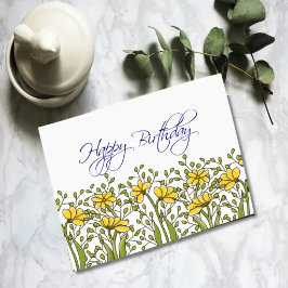 Golden Meadow — Botanische Geburtstagskarte Karte