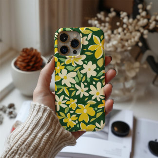 Golden Meadow – Gelbes Blumenmuster Handyhülle iPhone 16 Hülle