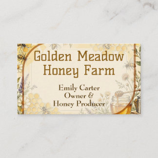 Golden Meadow Honey Farm Königin Biene Wildblumen Visitenkarte
