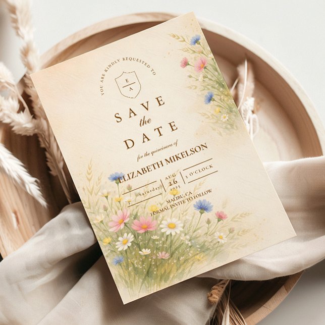 Golden Meadow Wildflower Quinceañera Save The Date (Von Creator hochgeladen)