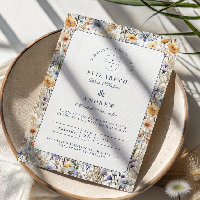 Golden Meadow Wildflower Wedding Einladung (Von Creator hochgeladen)