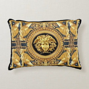 Golden Medusa griechische Sphingen Designer Dekokissen