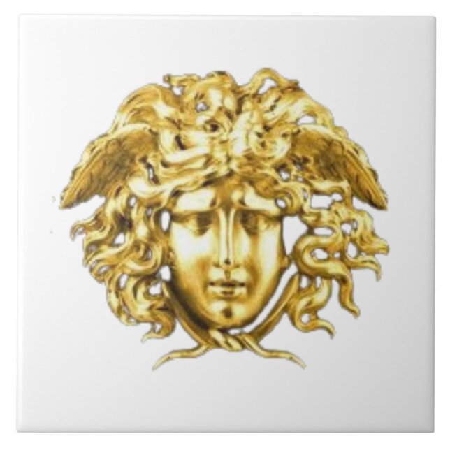 Golden Medusa Wall Tile Fliese (Vorderseite)