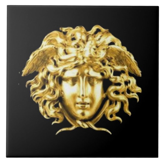 Golden Medusa Wall Tile Fliese (Vorderseite)