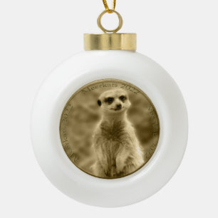 Golden Meerkat 2022 Coin, Ball Christmas Orament Keramik Kugel-Ornament