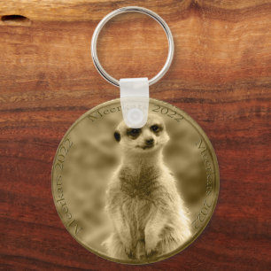 Golden Meerkat 2022 Coin, Button Keyring Schlüsselanhänger