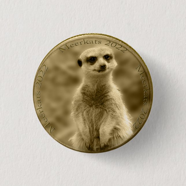 Golden Meerkat 2022 Coin, Hut-Abzeichen Button (Vorderseite)