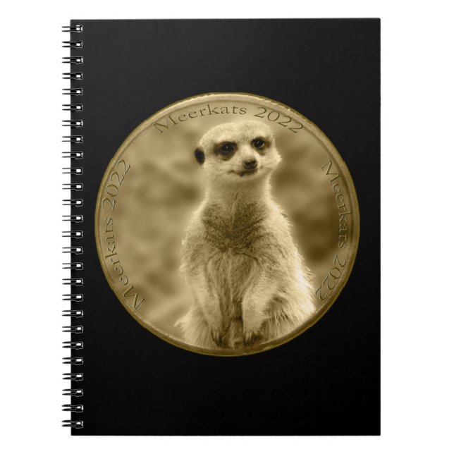 Golden Meerkat 2022 Coin, Notebook Notizblock (Vorderseite)