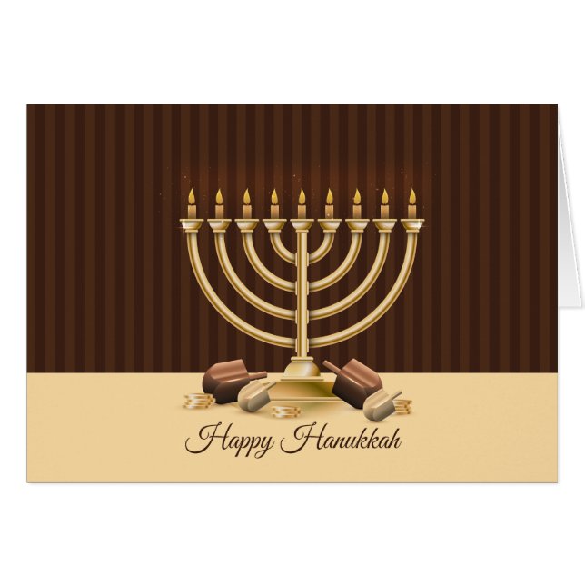 Golden Menorah Hanukkah (Vorderseite (Horizontal))