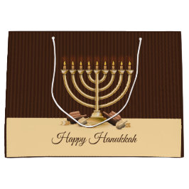 Golden Menorah Hanukkah Große Geschenktüte