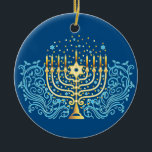 Golden menorah Hanukkah Grußfest Festival des Lich Keramik Ornament<br><div class="desc">Golden menorah Hanukkah Grußfest Festival der Lichter Dekoration</div>