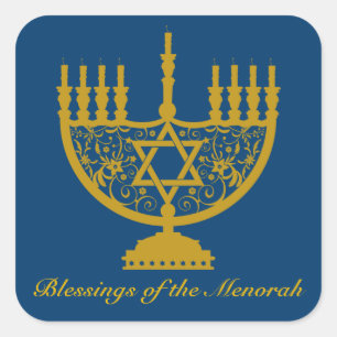 Golden Menorah Sticker