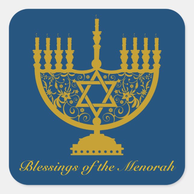 Golden Menorah Sticker (Vorderseite)
