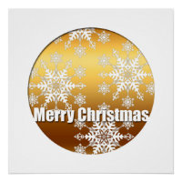 Golden Meran Christmas Snowflakes Perfektes Poster