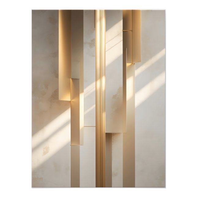 Golden Meridian – Vertical Gold Architectural  Fotodruck (Vorne)