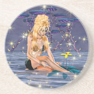 Golden Mermaid Sandstein Untersetzer