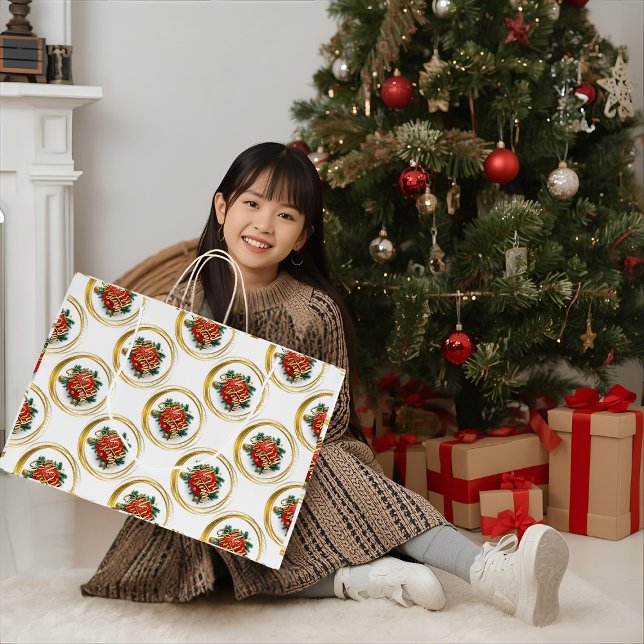 Golden Merry Christmas Gift Bag Große Geschenktüte (Von Creator hochgeladen)