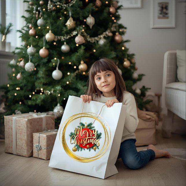 Golden Merry Christmas Gift Bag Große Geschenktüte (Von Creator hochgeladen)