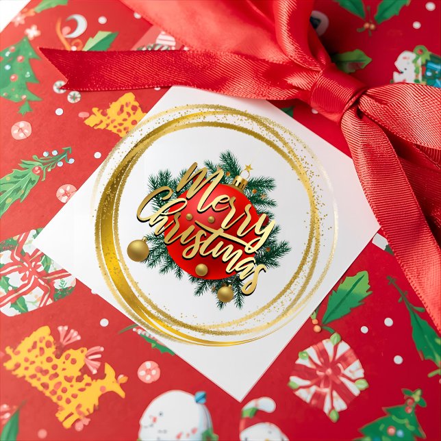 Golden Merry Christmas Sticker (Von Creator hochgeladen)