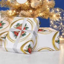 Golden Merry Christmas Wrapping Paper Geschenkpapier
