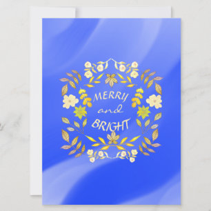 GOLDEN MERRY UND BRIGHT personalisiert Feiertagskarte