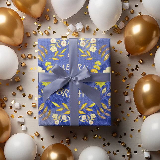 GOLDEN MERRY UND BRIGHT personalisiert Geschenkpapier (Von Creator hochgeladen)