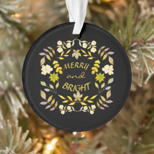 GOLDEN MERRY UND BRIGHT personalisiert Ornament