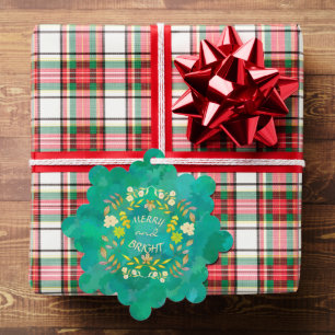 GOLDEN MERRY UND BRIGHT personalisiert Ornament Karte