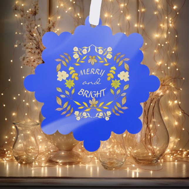 GOLDEN MERRY UND BRIGHT personalisiert Ornament Karte (Von Creator hochgeladen)