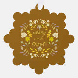 GOLDEN MERRY UND BRIGHT personalisiert Ornament Karte