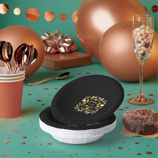 GOLDEN MERRY UND BRIGHT personalisiert Pappteller (Multi)