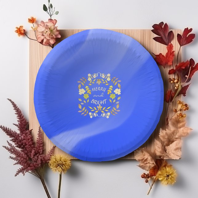 GOLDEN MERRY UND BRIGHT personalisiert Pappteller (Von Creator hochgeladen)