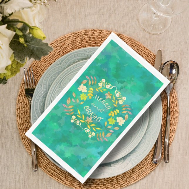 GOLDEN MERRY UND BRIGHT personalisiert Serviette (Von Creator hochgeladen)