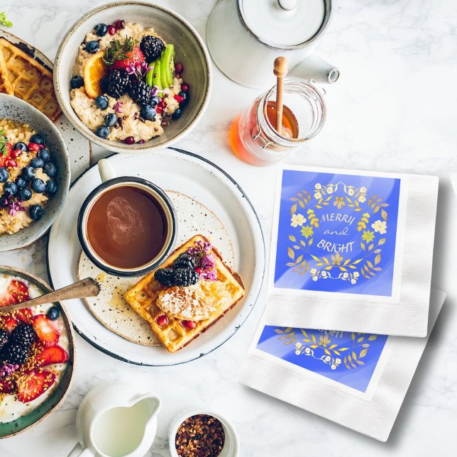 GOLDEN MERRY UND BRIGHT personalisiert Serviette (Von Creator hochgeladen)