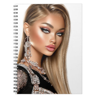 Golden Mesh Glam Girl Spiral Foto Notizbuch Notizblock