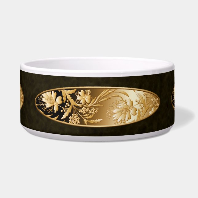 Golden Metallic Blume Napf (Vorderseite)