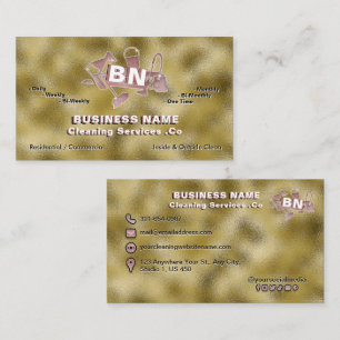 Golden Metallic Clearing Services Rose Gold Logo Visitenkarte