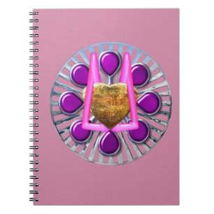 Golden Metallic Heart Stand Notizblock