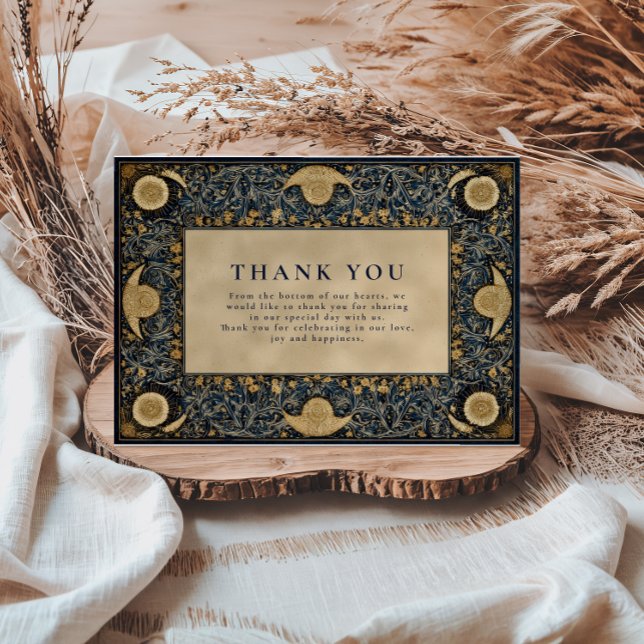 Golden Midnight Celestial Wedding Dankeskarte (Von Creator hochgeladen)