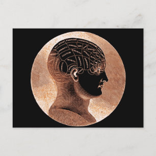Golden Mind Phrenology Kopf im antiken Stil Postkarte