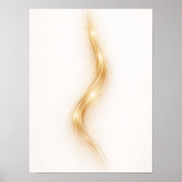 Golden Minimal Flow III Wall Art – Elegant Gold  Poster