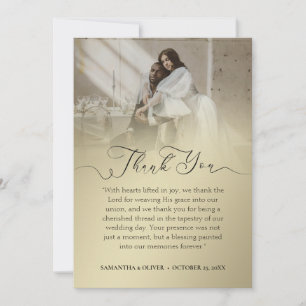 Golden Minimalistisch Wedding Dankeschön-Karte mit Dankeskarte