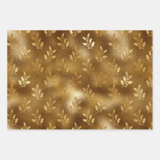 Golden Mistletoe Weihnachts-Wrapping Paper Geschenkpapier Set