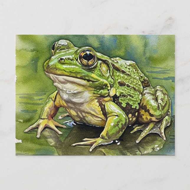Golden-Mit Augen Frog Postkarte für Postüberquerun (Vorderseite)