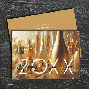 Golden Modern Happy New Year Gruß Feiertagskarte
