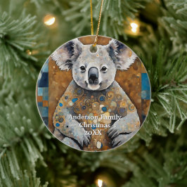 Golden Modern Koala Bear Keramik Ornament